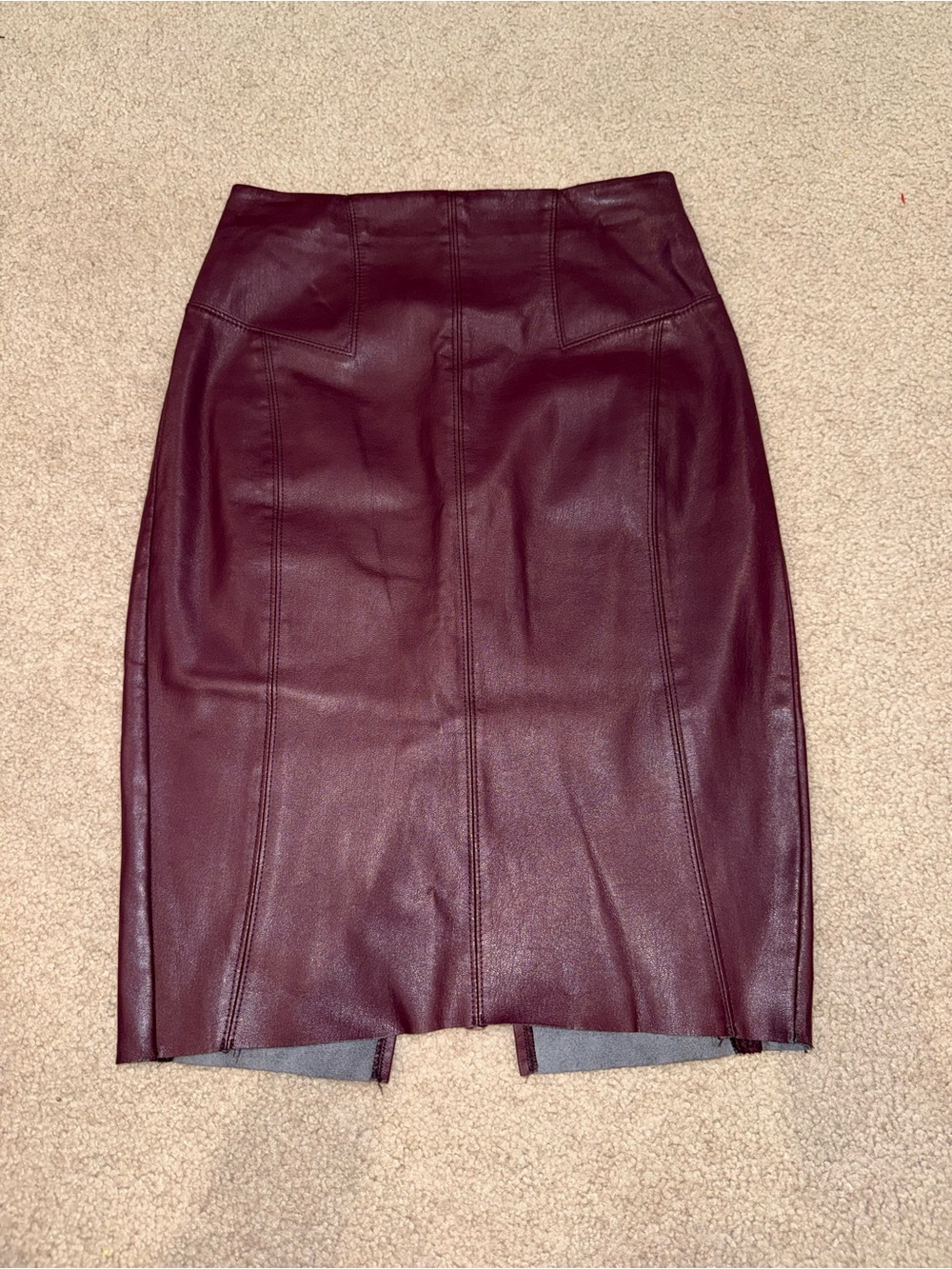 Express Faux Leather Pencil Skirt - Wine